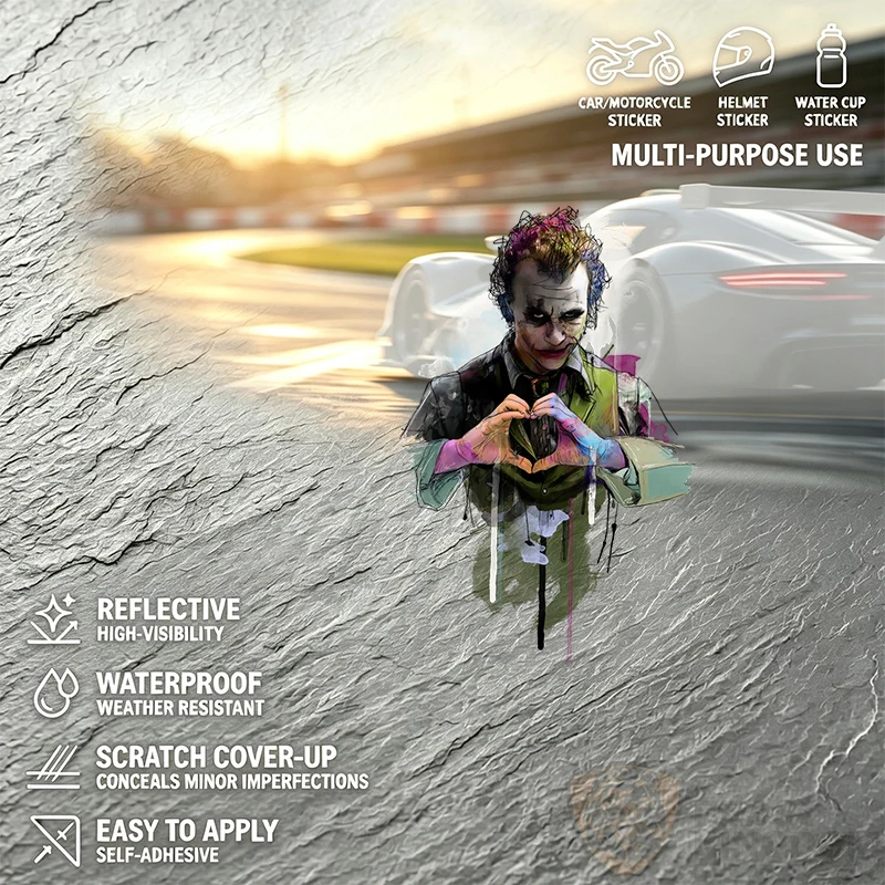 Car StickersCreative Clown Car Digital Art Print Canvas Poster High Quality for Living Room Bedroom GarageDecals