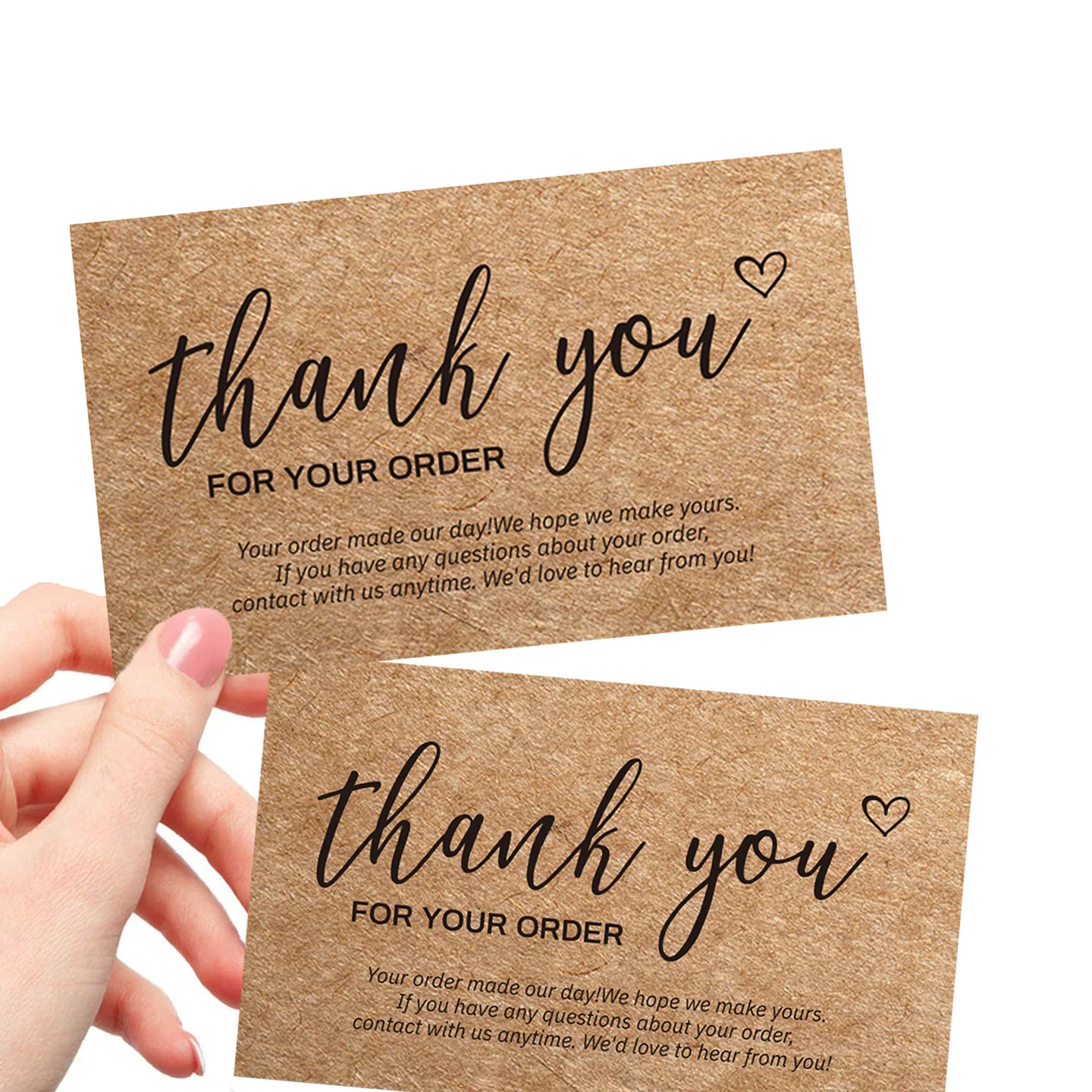 

30pcs Natural Kraft Paper Thank You Card Enterprise Store Business Thank You Order Card Wholesale Custom Gift Decoration Card