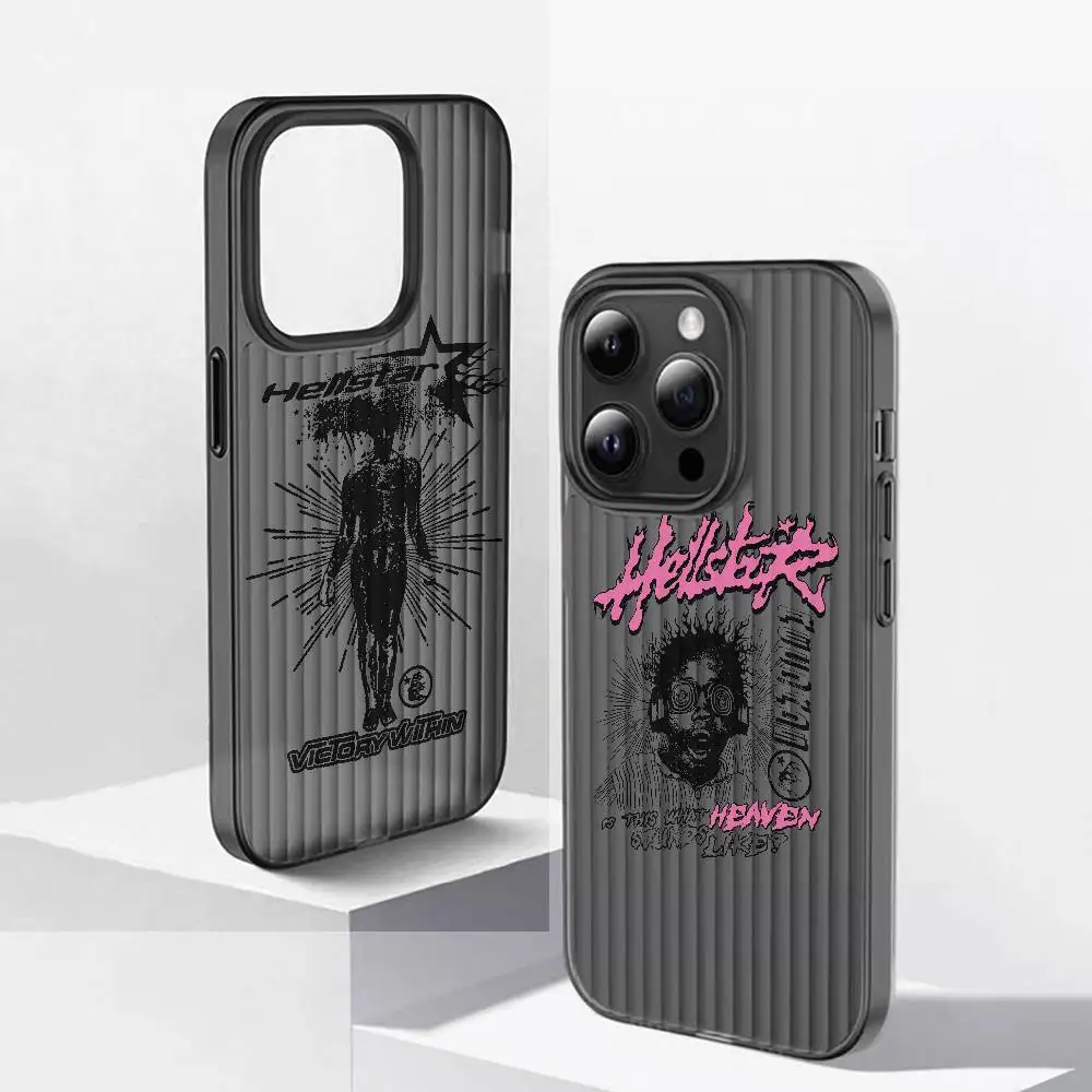 Fashion Graffiti H-H-HellstarS- Soft Corrugated Transparent Phone Case For iPhone 17 15 16 11 12 13 14 Pro Max Plus Pro view 2