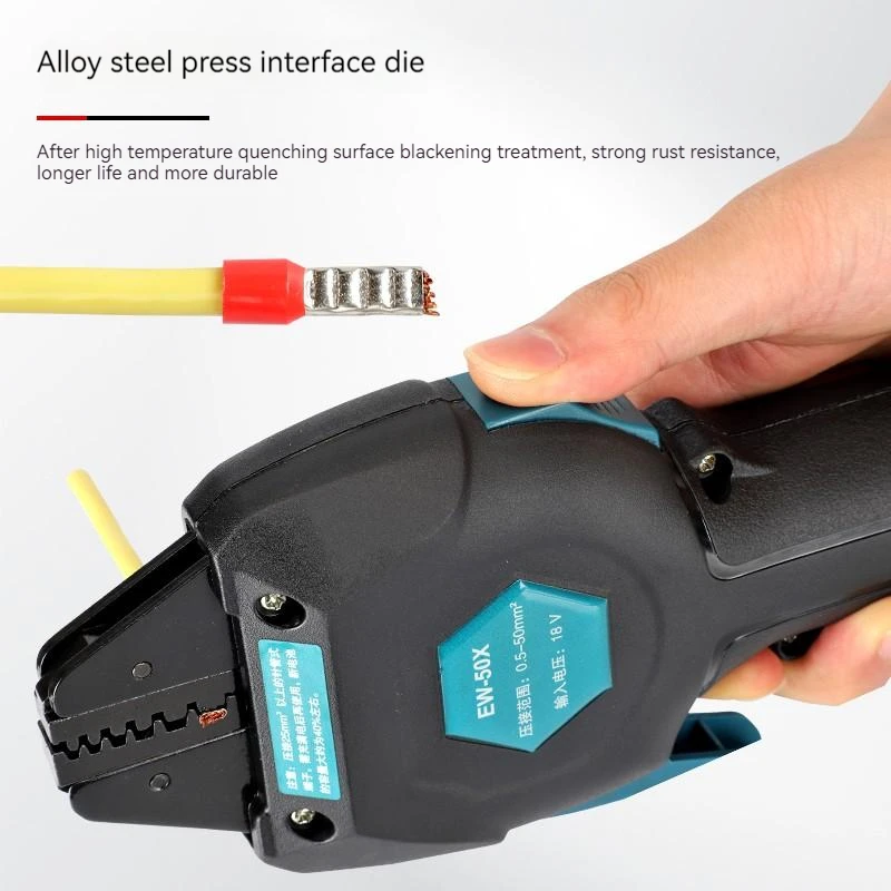 18V Electric Crimping Tool Terminal Pre-insulated Tube Type Bare Terminal Crimping Portable Tool Rechargeable Crimping 16KN