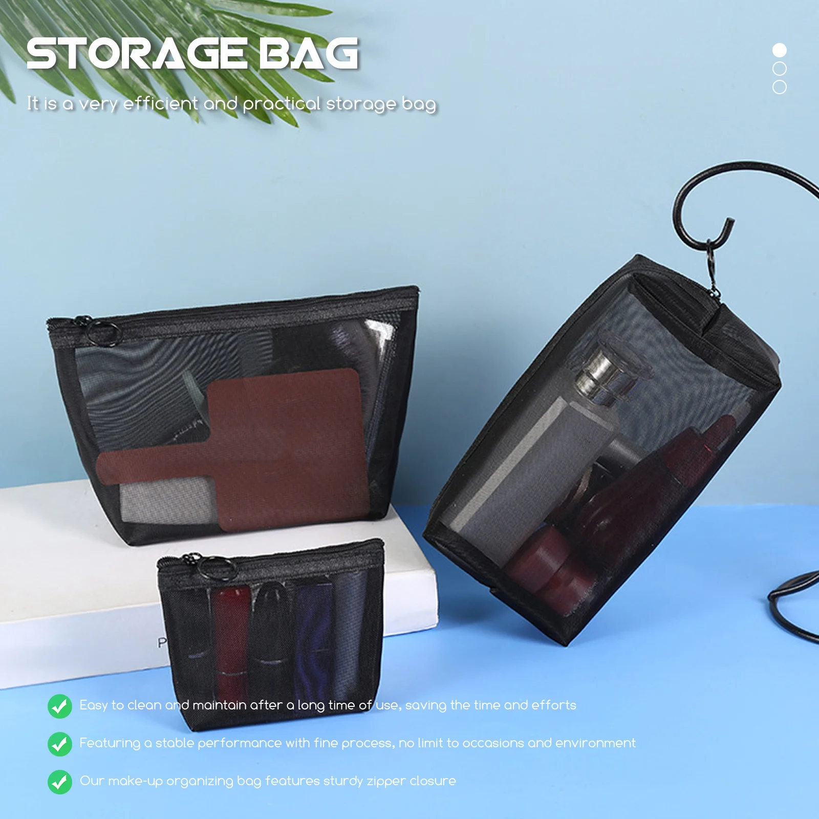 

2pcs Mesh Large Travel Accessories For Men Capacity Make Up Travel Organizer For Men Women Toiletry Bag Makeup Pouch Wash Bag