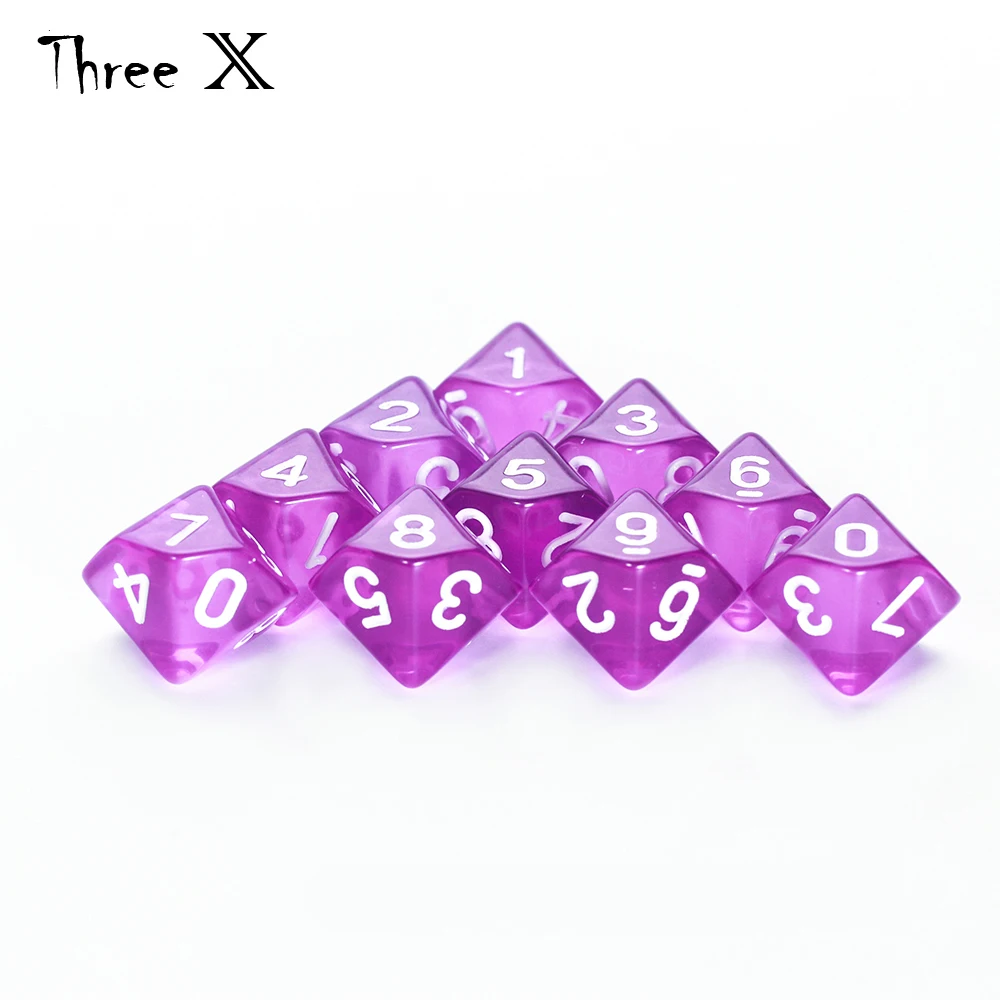 D10 DICE Set-10 d10, Perfect for Math Dice Games - 10 Sided Polyhedral Plastic  Table Top RPG