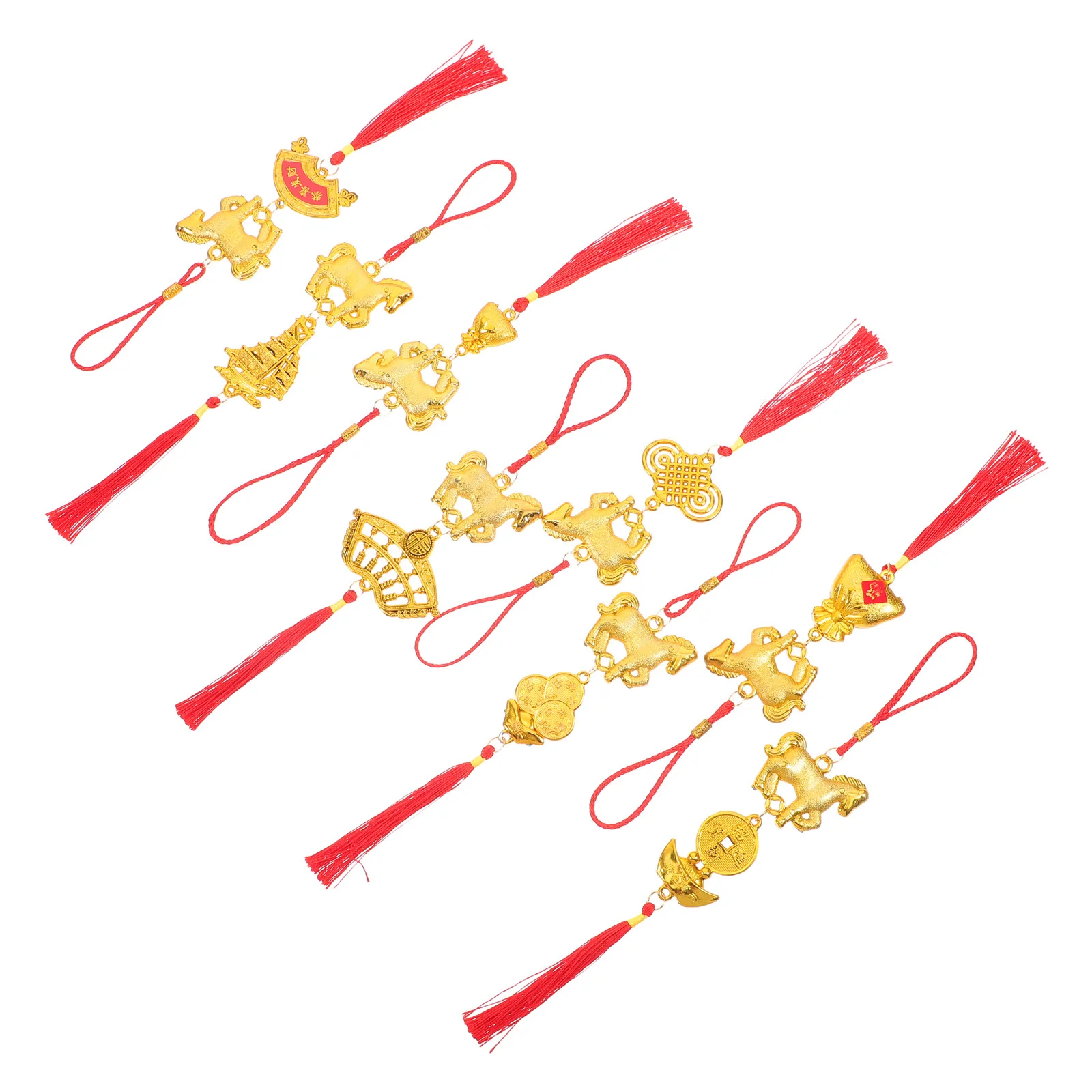 

8Pcs Creative Spring Festival Hanging Ornaments - Lightweight Chinese New Year Decor for Indoor Outdoor Home Party Decoration