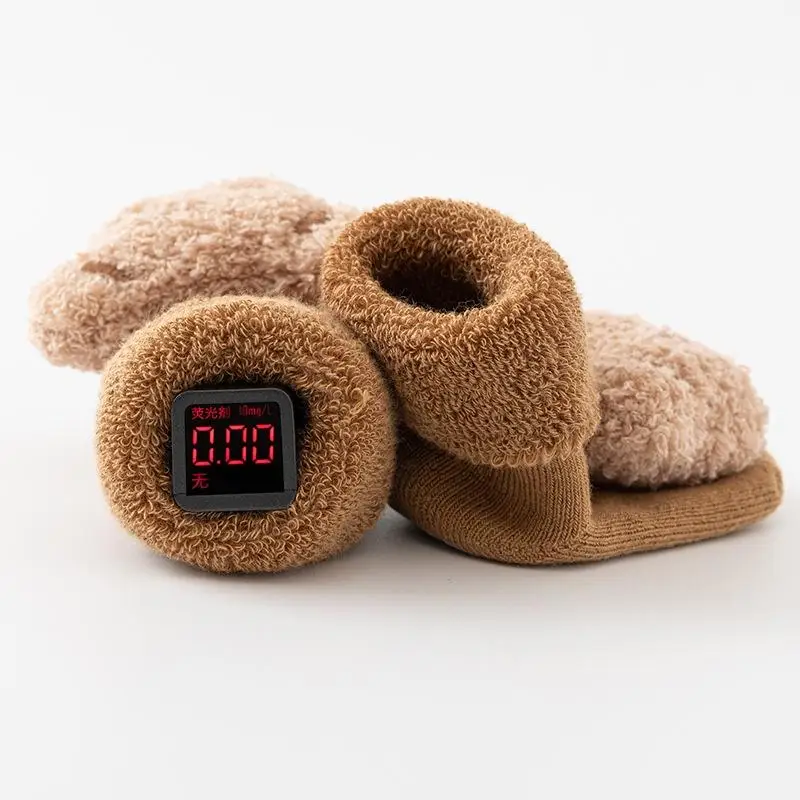 Newborn Baby Mid-Calf Socks Terry Lined Thick Autumn Winter Non-Slip Floor Socks Toddler Boys Girls 0-3 Years