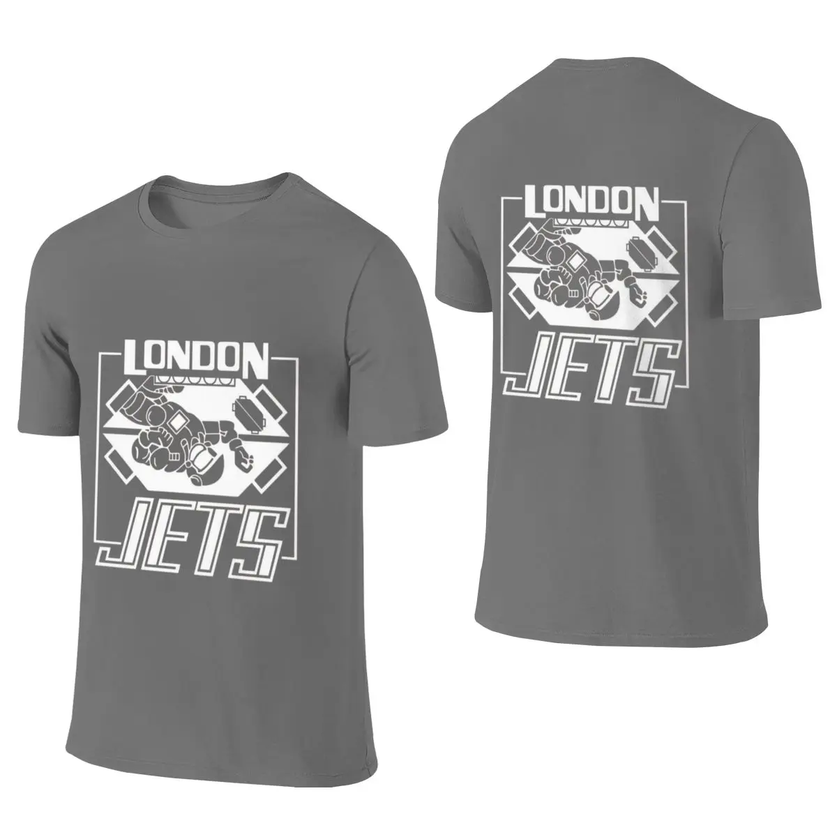 London Zero Gravity Jets White (Red) Shopping Reversible T-shirt Solid Color Minimalism Simple And Elegant Tees