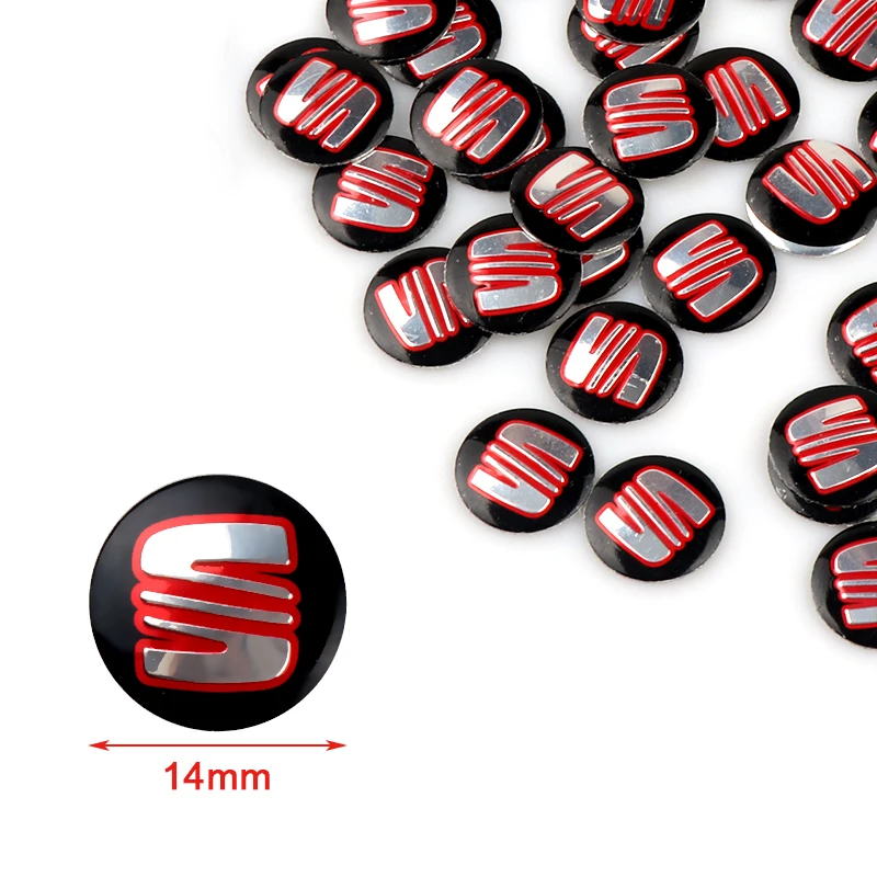 2/5/10pcs 14MM Car Key Shell Badge Sticker 3D Aluminum Auto Key Remote Fob Decal For Seat Cupra FR Racing Ibiza Leon Ateca Exeo