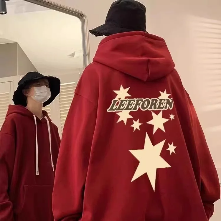 

Large Size Hoodie Men's American Sle Autumn Winter Sweatirt Casual Loose Fit Polyester Fabric Print Design Non-Iron Treat...