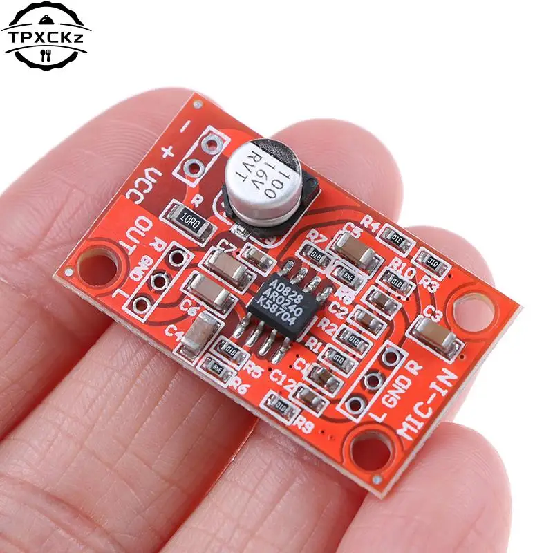 High Quality DC 3.7V-15V 12V AD828 Stereo Dynamic Microphone Preamplifier Board Mic Preamp DC 3.7V-15V 12V