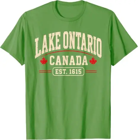 Ontario-See Kanada Vintage EST 1615 Kanadischer Stolz Lake Life T-Shirt Ontario Bootfahren Angeln Urlaubskleidung Persönlichkeits-T-Shirt – Detail 6