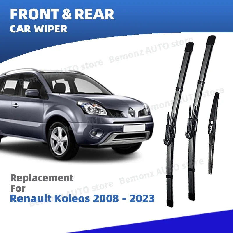 

LHD Front Rear Windshield Wiper Blades For Renault Koleos MK1 MK2 HY HC 2008-2023 3pc Windscreen Accessories 2008 2011 2013 2018