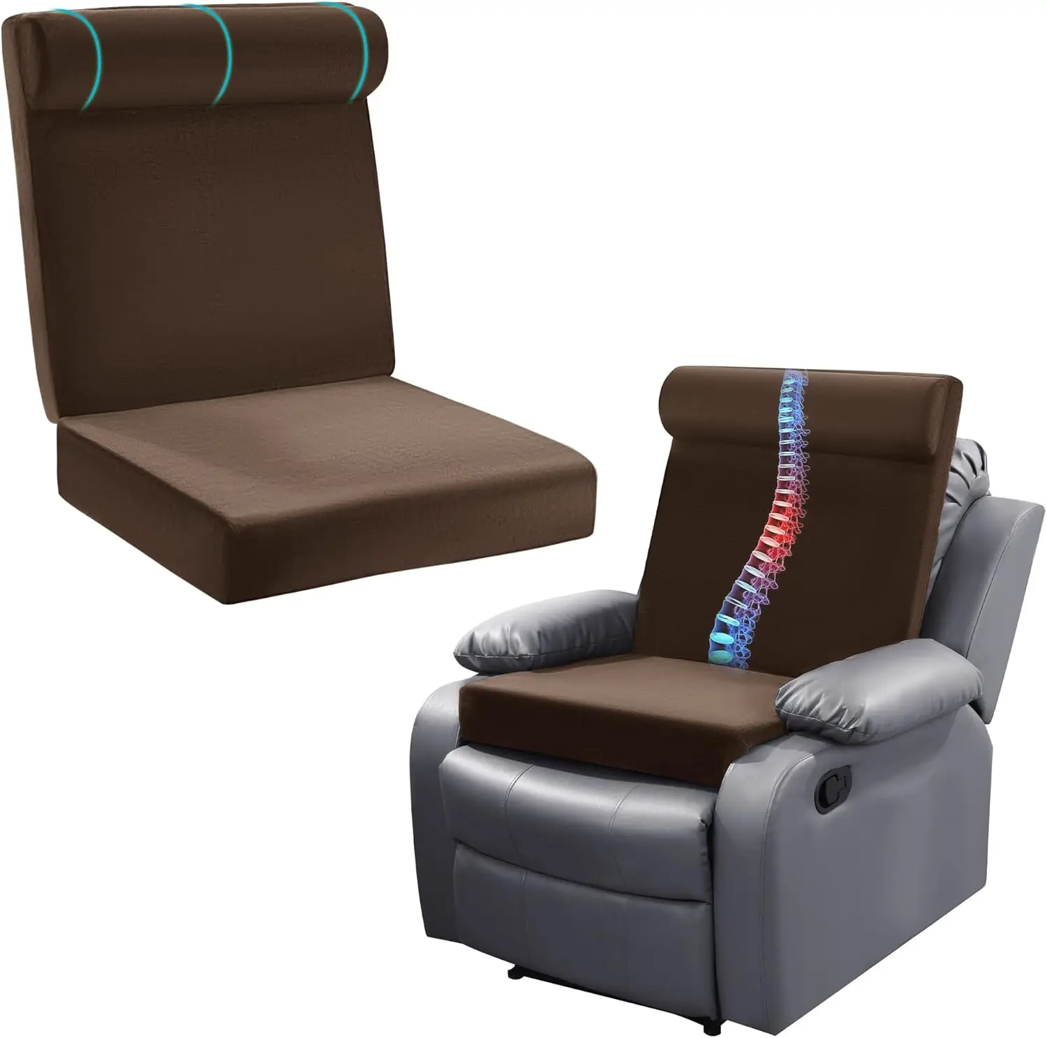 

3-In-1 Recliner Chair Cushion For Recliner, Recliner Pillow With Head Support Pillow For Elderly, High Desnity Foam Recliner