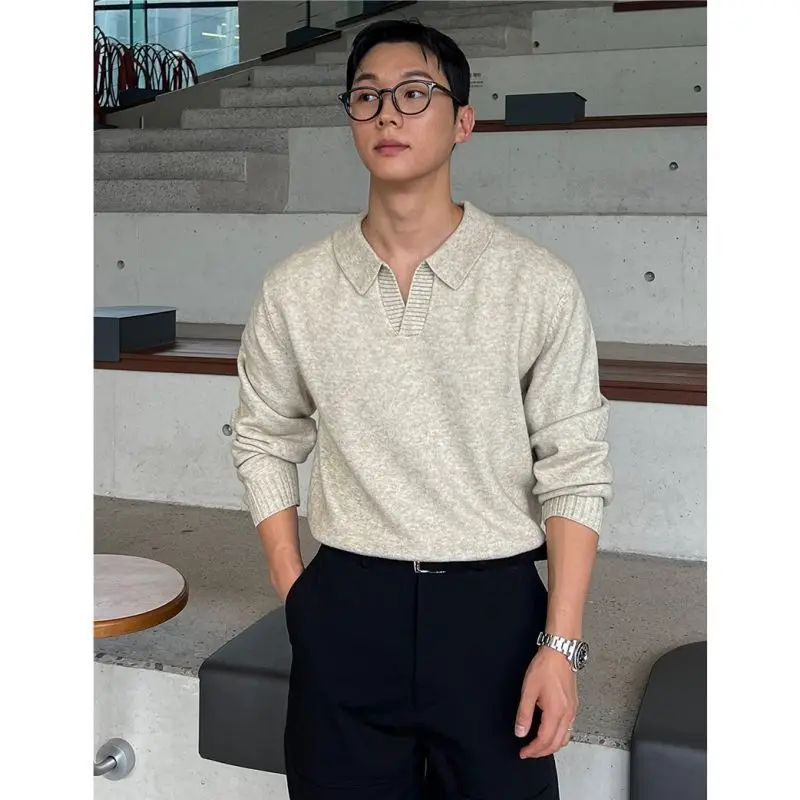 

Olive een Knitted Long Sve irt Men's Casual Comfortable Netie Autumn Winter New Sle Versatile Men's Knitwear