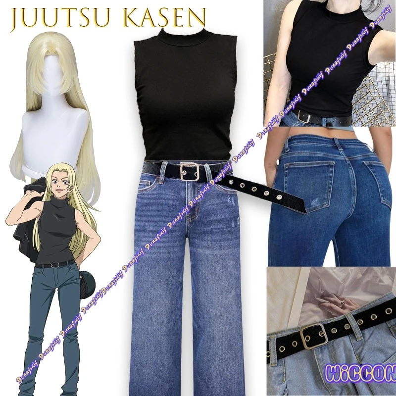 

Tsukumo Yuki Jujutsu Culling Game Cosplay Wig Footwear Matching Hairpiece Shoes For Anime Roleplay