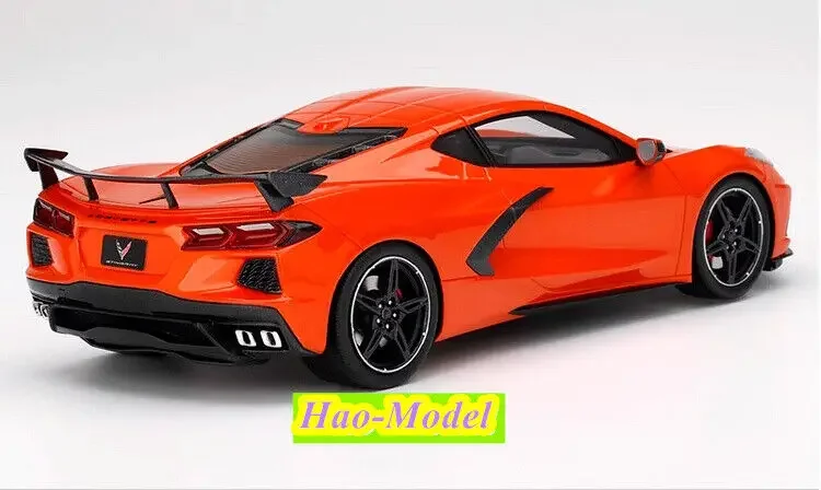 TSM TopSpeed 1/18 For Corvette Stingray Resin Model Car Diecast Boys Toys Kids Gifts Hobby Display Ornaments Collection Orange