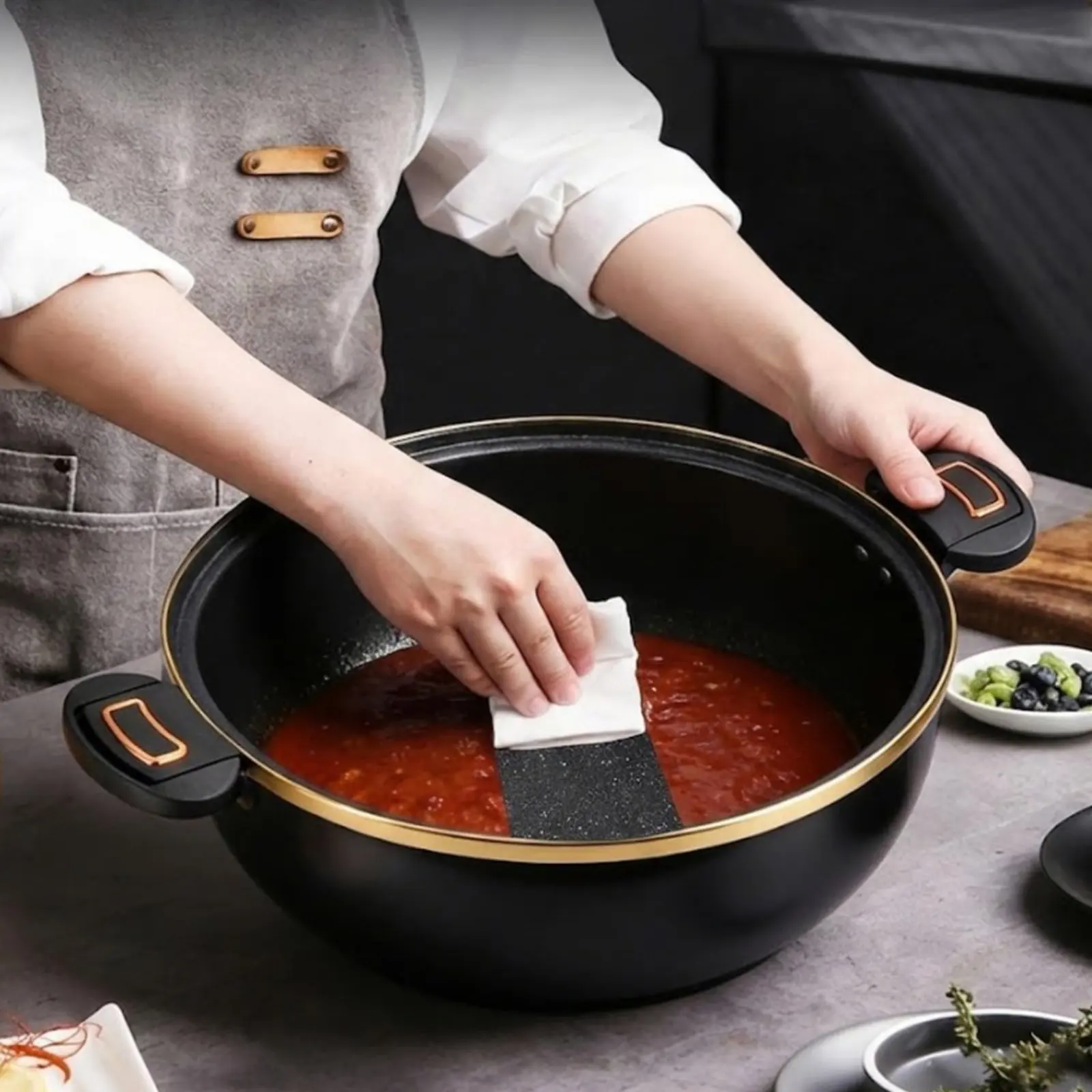 8 L Enamel Micro Pressure Pot Multi-Functional Micro-Pressure Soup Pot Large Capacity Dutch Oven Locks in Moisture and Freshness