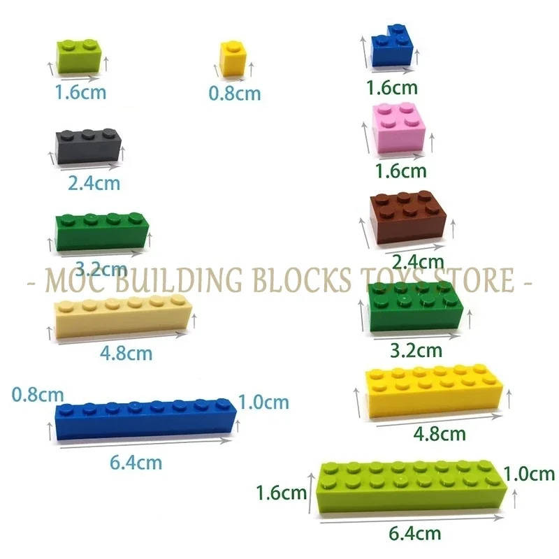 20 pçs/saco peças moc 3009 tijolo 1x6 blocos de construção diy iluminar emenda clássica educacional compatível com acessórios brinquedos