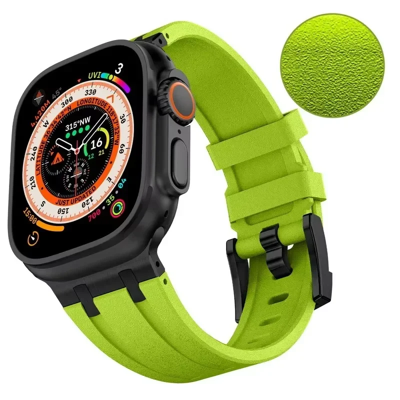 

Stone Pattern Liquid Silicone Strap For Apple Watch Band Ultra 2 49mm Bracelet iWatch 10 9 8 7 6 5 4 SE 45mm 44mm 46mm Correa