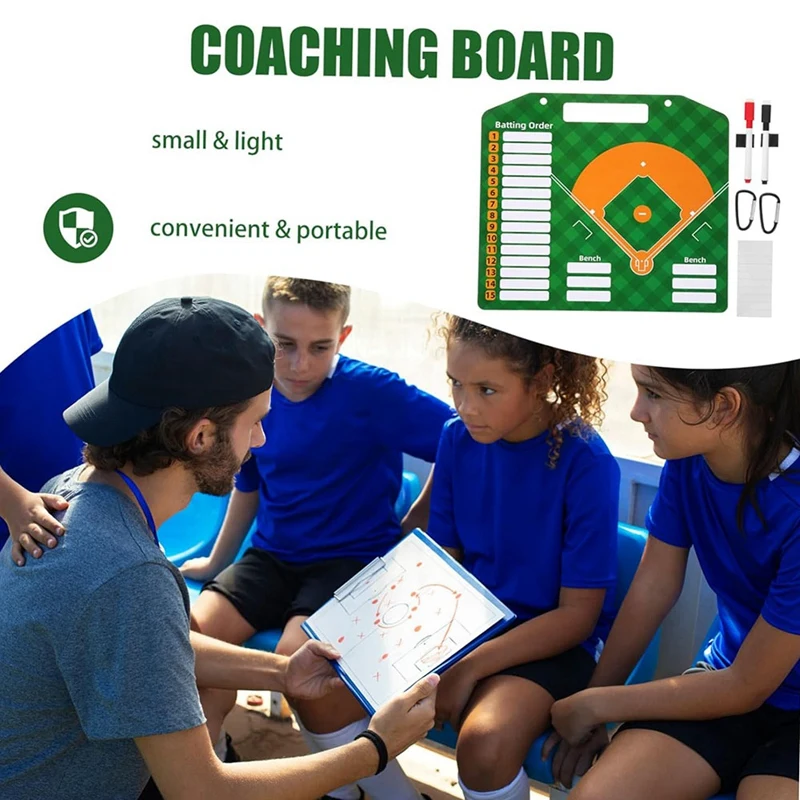 Papan bisbol magnetik papan jajaran bisbol Softball pelatih bisbol aksesoris Dry Erase Marker papan tulis