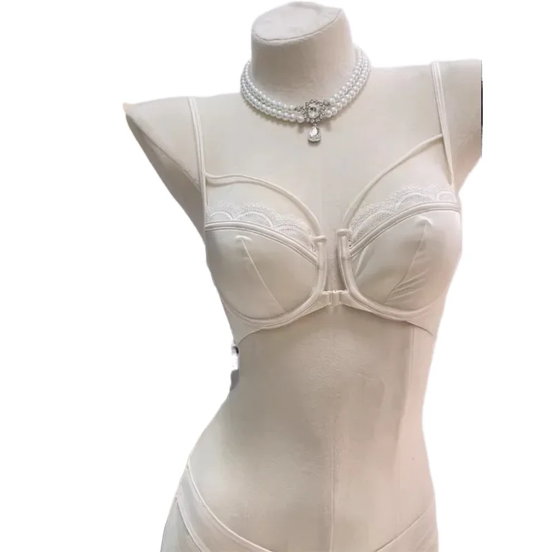 KUCLUT Front Fastening Half Cup Bra Smooth Surface Summer Lightweight French Style Push Up & Minimizer Soft Underwire Bra S-XL