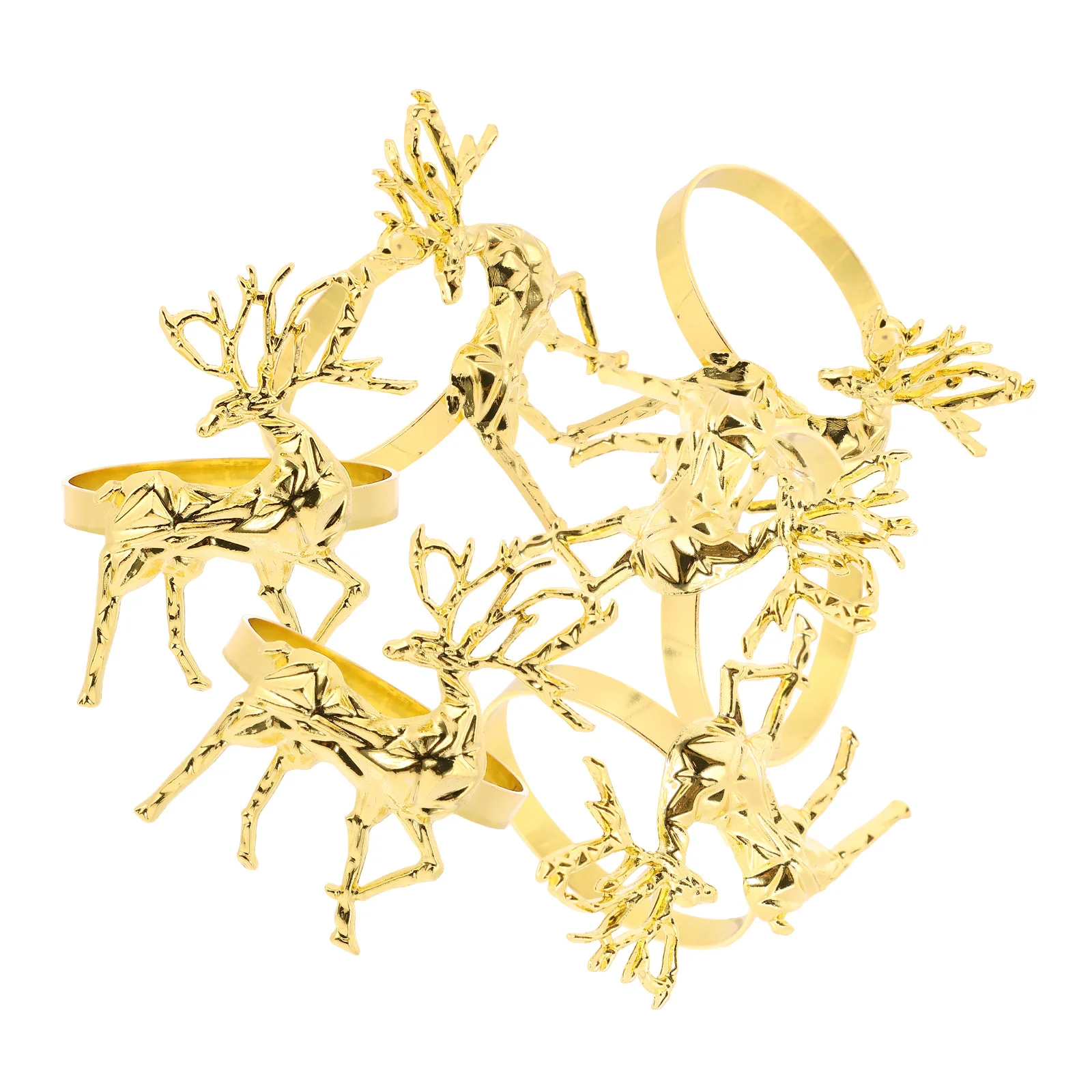 

6Pcs Reindeer Napkin Rings Christmas Elk Napkin Holders Holiday Party Table Decor Dining Room Reusable Decorative Buckles