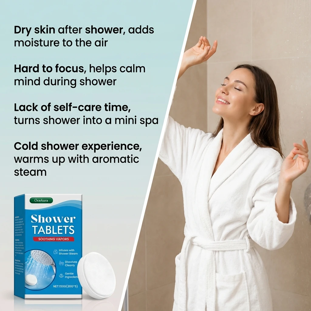 Shower Steame Tablets For Skin Hydrating Stress Relief Aromatherapy Long Lasting Fragrance Gifts For Her Self Care Spa Moisturiz