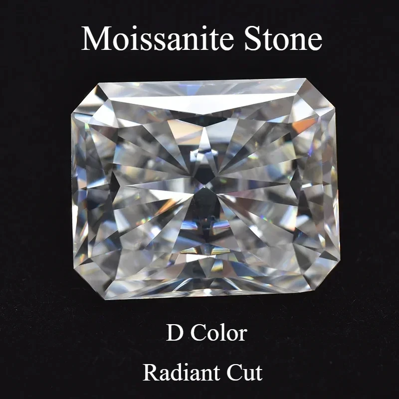 

Moissanite Stone Radiant Cut 0.5ct To 5ct D Color VVS1 Lab Grown Gemstone Advanced Jewelry Making Materials with GRA Certificate