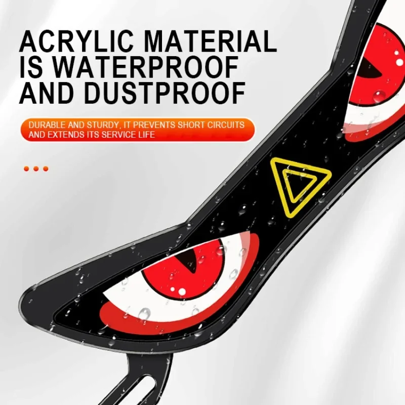 Automatic Cycling Taillight Anti-reverse Warning Light Strobe Light 1pcs LED Motorcycle License Plate Eyes Light Demon's Eye