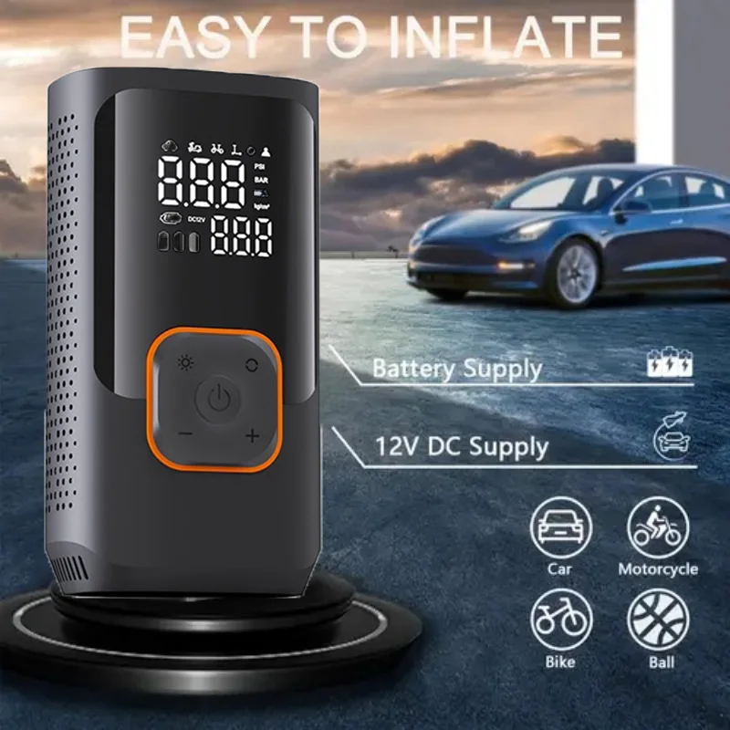 

Wireless Tire Inflator 150Psi Portable Electric Air Compressor 4500Mah Rechargeable Mini Tire Pump Digital Lcd Display