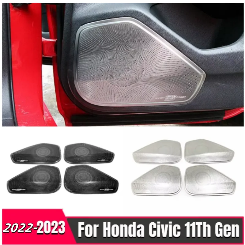 

For Honda Civic 11th Gen 2022 2023 Car Dashboard Air Vent Cover Car Door Speaker Horn Audio Decor Sticker Frame Accessories