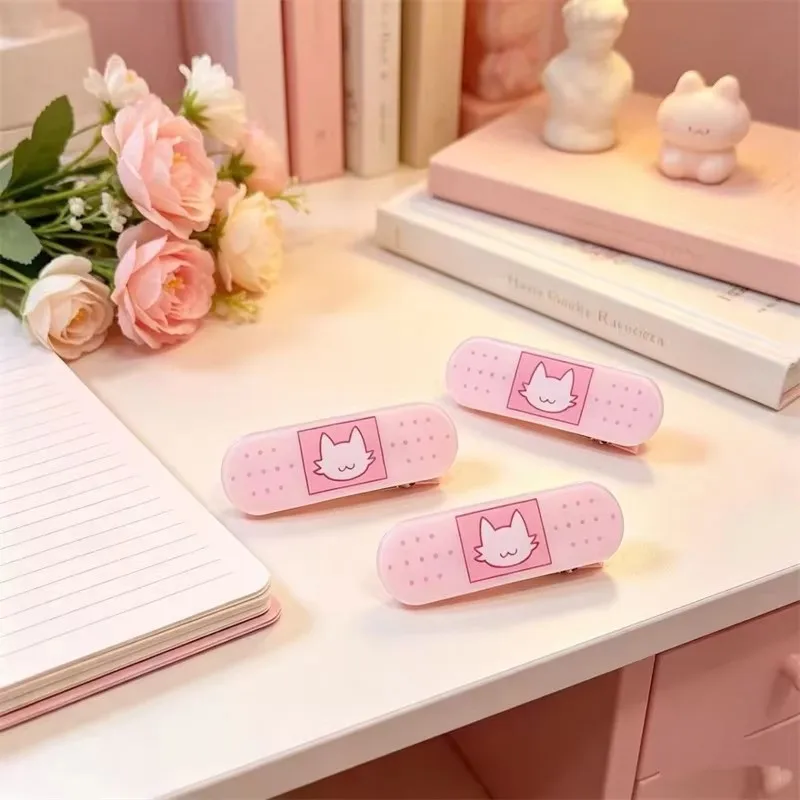 1/3pcs Game The Freak Circus Pierrot Cosplay Hair Clip For Women Cute Cat Band Aid Acrylic Barrettes Kawaii Accessories Prop