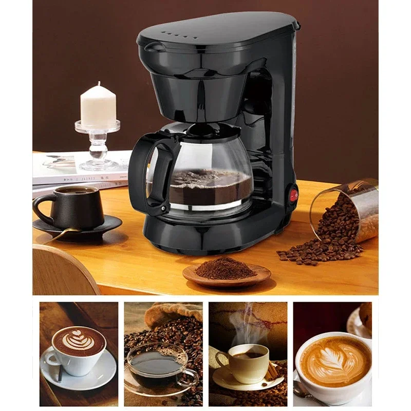 750ml Automatic Drip Coffee Maker High Capacity Italian Semiautomatic Coffee Machine Retro American Milk Tea Machine Coffee Pot