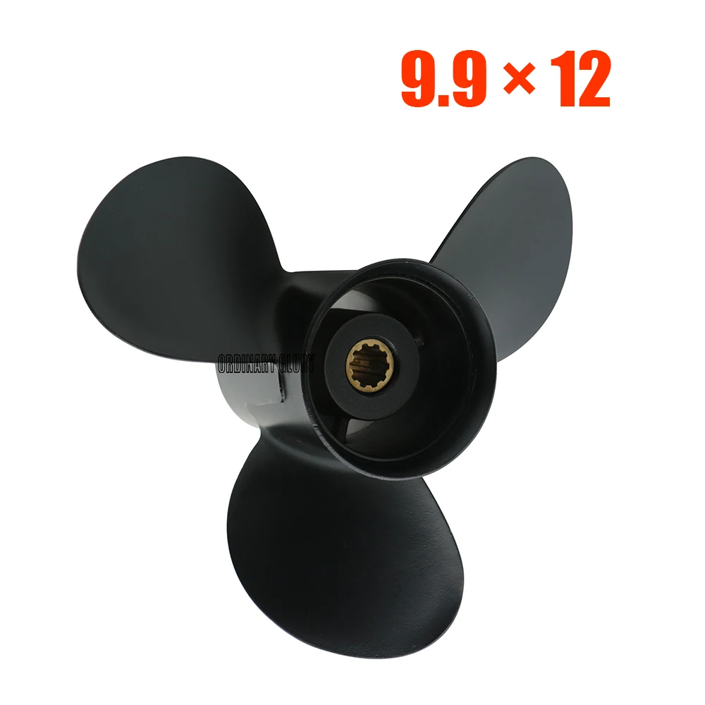 Propeller 9.9x12 For Tohatsu Outboard Engines 25HP 30HP MFS25B MFS30B Aluminum 10 Tooth 3R0B64525-0