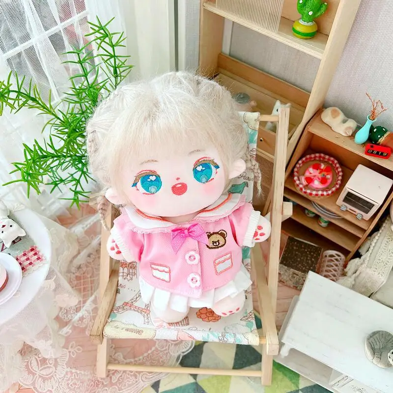 20cm Idol Baby Cotton Doll w/white Hair Customization Figure Plush Stuffed Toys Cute Baby Fans Collection Gifts