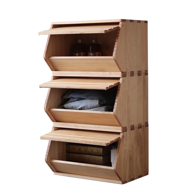 Mortise and tenon solid wood chest of drawers, bedroom drawer cabinet, living room rack, entrance table