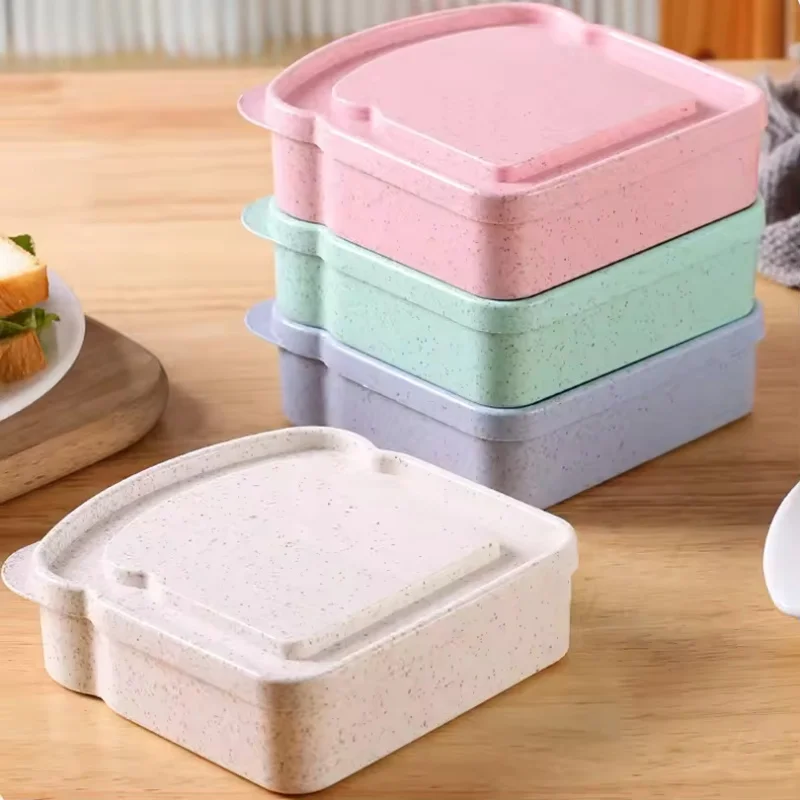 Reusable Silicone Sandwich Container With Lid, Portable Lunch Box, Large Capacity, For School Outdoor Picnic Office Kitchen 5