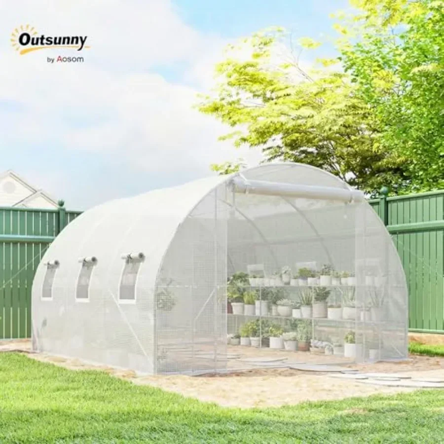 10'x11'x6' Walk-in Tunnel House Hoop House Mesh Door