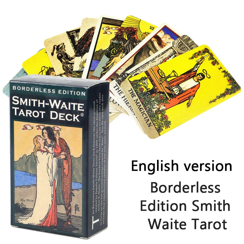 Family Table Board Games Tarot Cards Borderless Edition Smith Waite English Letters Art Paper Oracle Cards Astrologer Divinatio