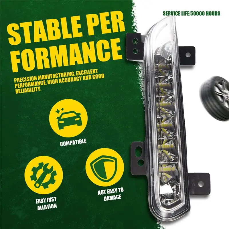 AEF3-Car Front LED DRL Fog Light For Renault Fluence 2014+ Auto Driving Lamp Daytime Running Light Bumper Lamp