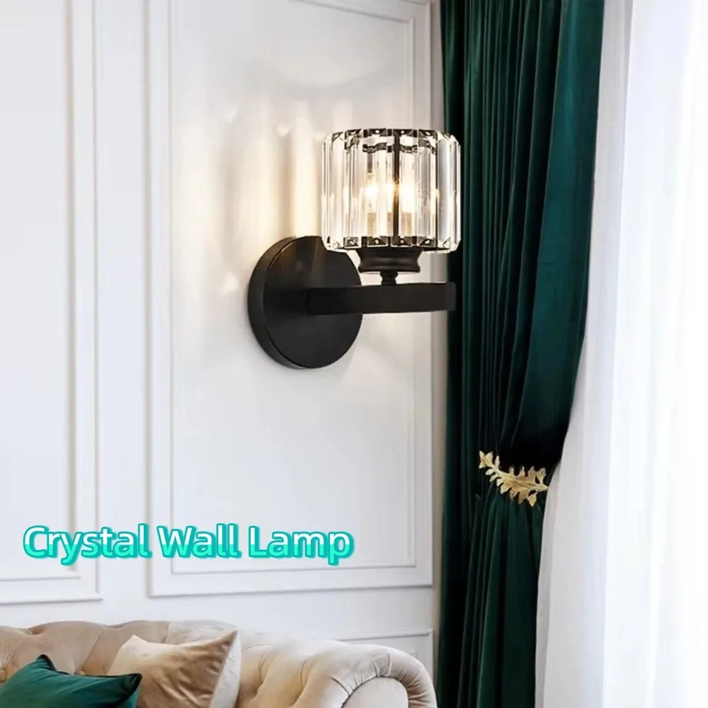 Light Luxury Crystal Wall Lamp LED Lighting Wall Mounted LED Wall Effect Light Dimmable 3 Colors Changing Decorative Lamp