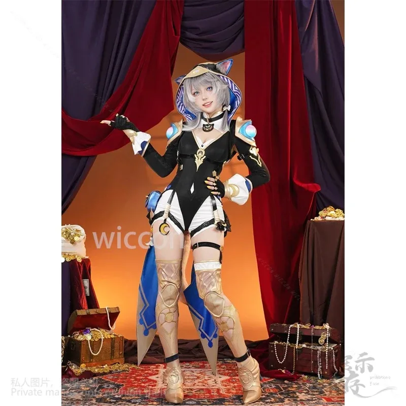 

NewAnime Game Honkai Star Rail Косплей Шифр Костюм Сексуальная Кот Пушистая Униформа Комбинезон Панк Капюшон Парик Обувь Jirai Kei Girl Customi
