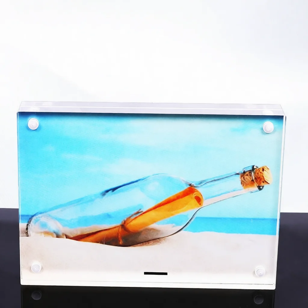 Modern Acrylic Magnetic Photo Frame Transparent Desktop Picture Holder Stand Thick Display Case For Instax Polaroid Art