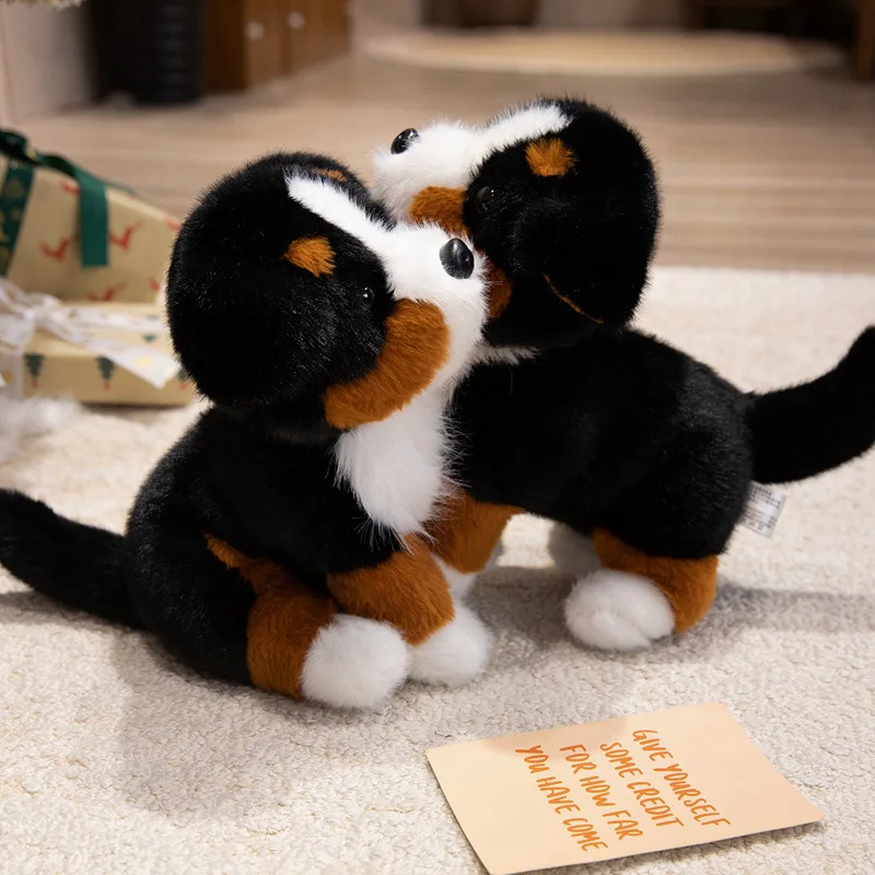 Lifelike Plush Bernese Mountain Dog Toy Stuffed Animals Soft Simulation Cute Puppy Pet Doll Children Kids Girls Lovely Gift - view 5