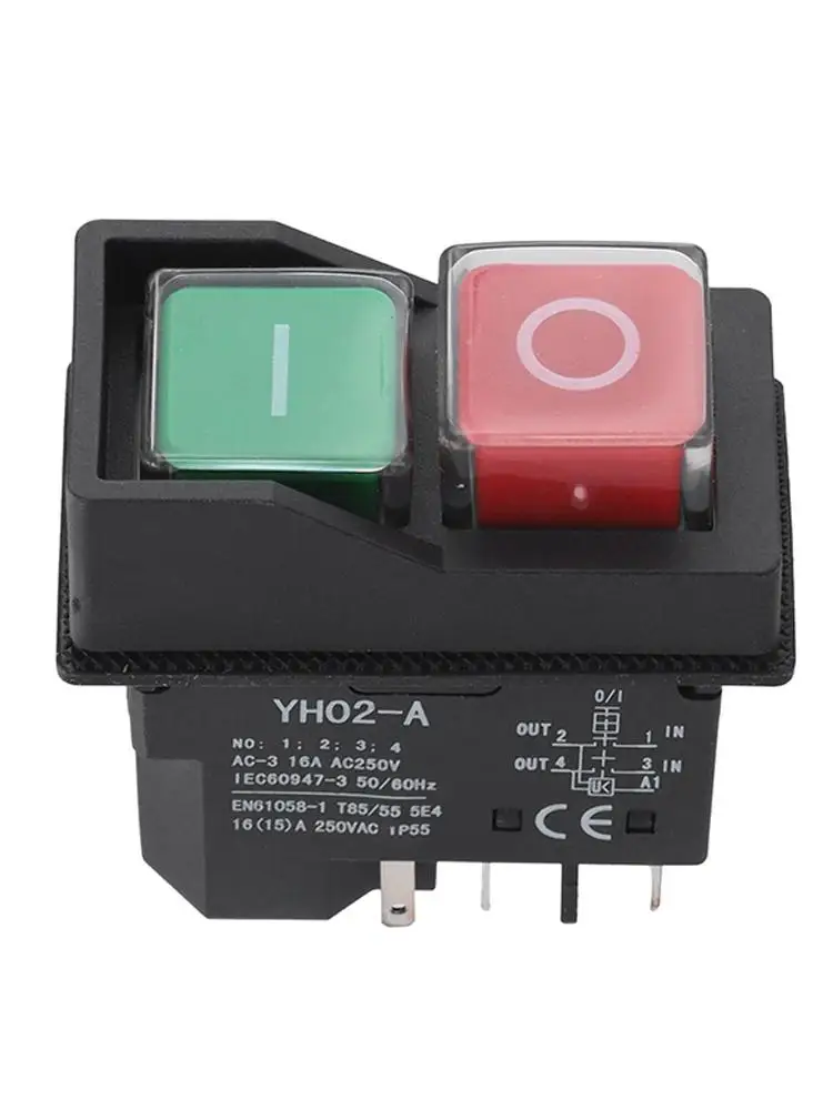 Robust Electromagnetic Push Button Switch AC250V 18A 4/5Pin for KJD17 KLD28 Replacement with IP55 Rating for Harsh Environments