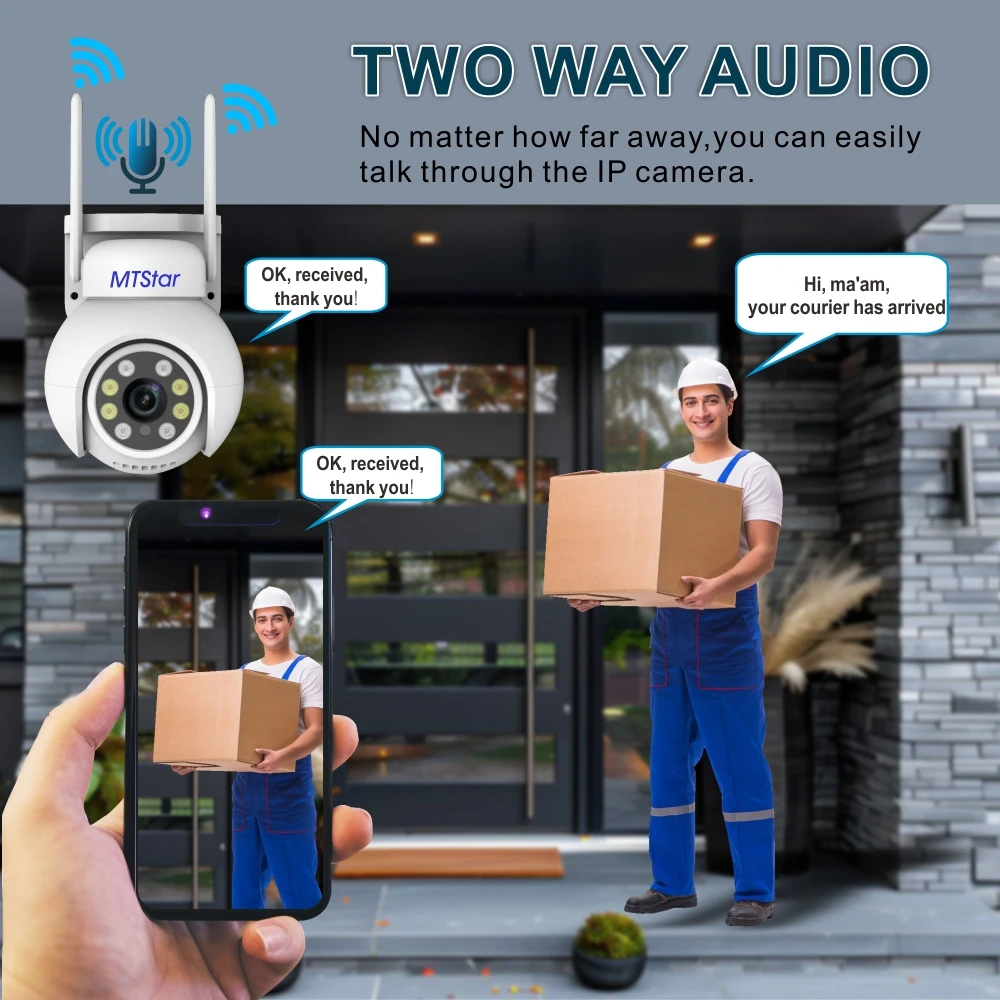 MTStar 8PCS Wireless WiFi Camera System Kit Humanoid Detection Two Way Audio Color Night Vision Surveillance Security NVR TSEye