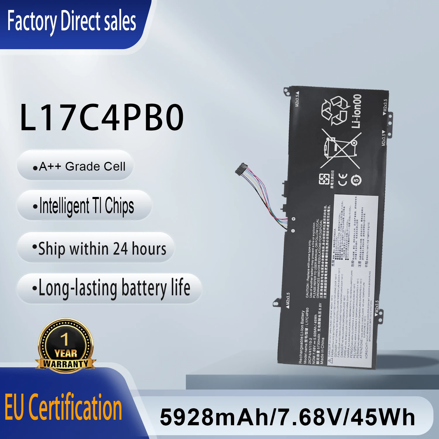 L17C4PB0 Laptop Battery For Flex 6-14IKB 6-14ARR IdeaPad 530S-14ARR 530S-14IKB 530S-15IKB XiaoXin Air 14IKBR 15IKBR 15ARR Series