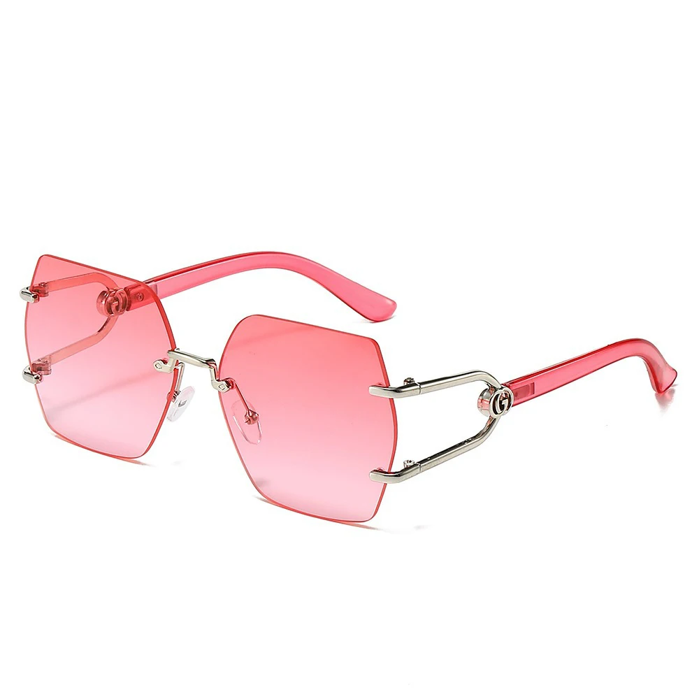 مربع بدون شفة النساء الرجال النظارات الشمسية الإطار المعدني الجوف خارج الساق في الهواء الطلق مكبرة UV حماية الإناث الذكور BlackSun نظارات 2025