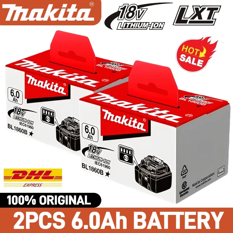 

100% NEW Original Makita 18V battery 6.0Ah, for Makita BL1830 BL1840B BL1850 BL1860B BL1815 BL1850B power tool battery
