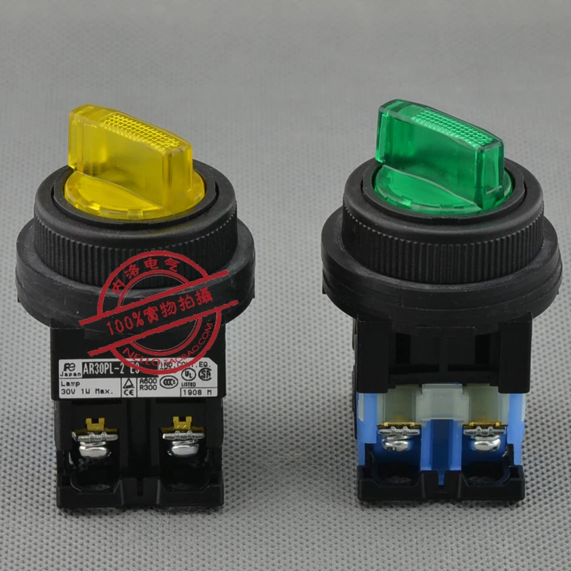 [SA]Fuji FUJI 30mm illuminated selector switch AR30PL-210E4 * 2 -speed self-locking incandescent 24V 1NO--5pcs/lot