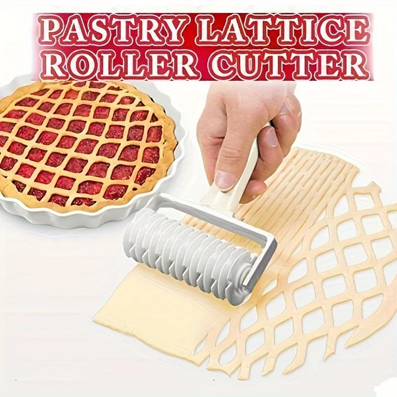 1pc Dough Mesh Roller Knife - Smooth-edged Plastic Pastry Seal,  Cookie and Pastry Baking Mesh Knife - Kitchen Baking Tool