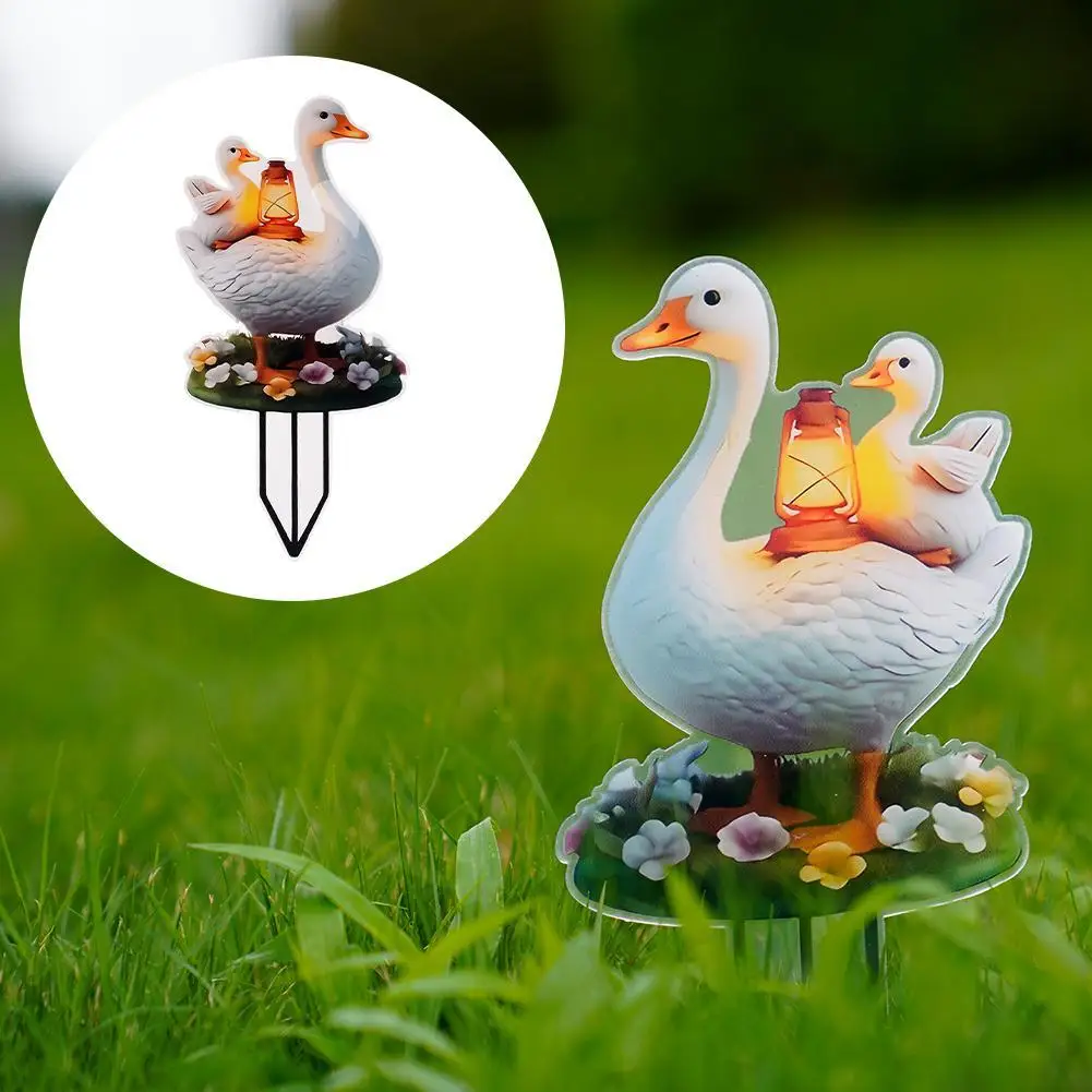 20x10cm Cute Little Duck Acrylic Garden 2D Flat Design for Outdoor Courtyard Lawn Potted Plant Decoration